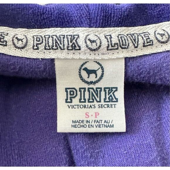 PINK Victoria’s Secret Women’s Purple Hooded Full‎ Zip Hoodie Size Small - Picture 6 of 7